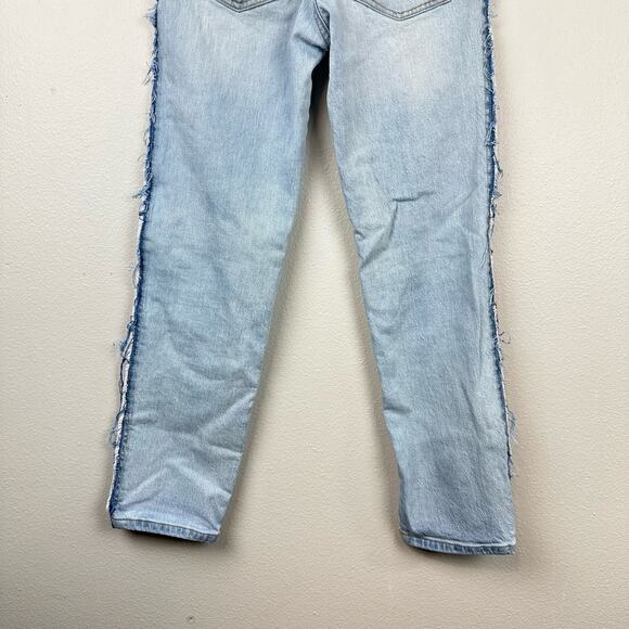 Anthropologie Pilcro Frayed Aztec Embroidered Jeans 25 - Picture 7 of 16